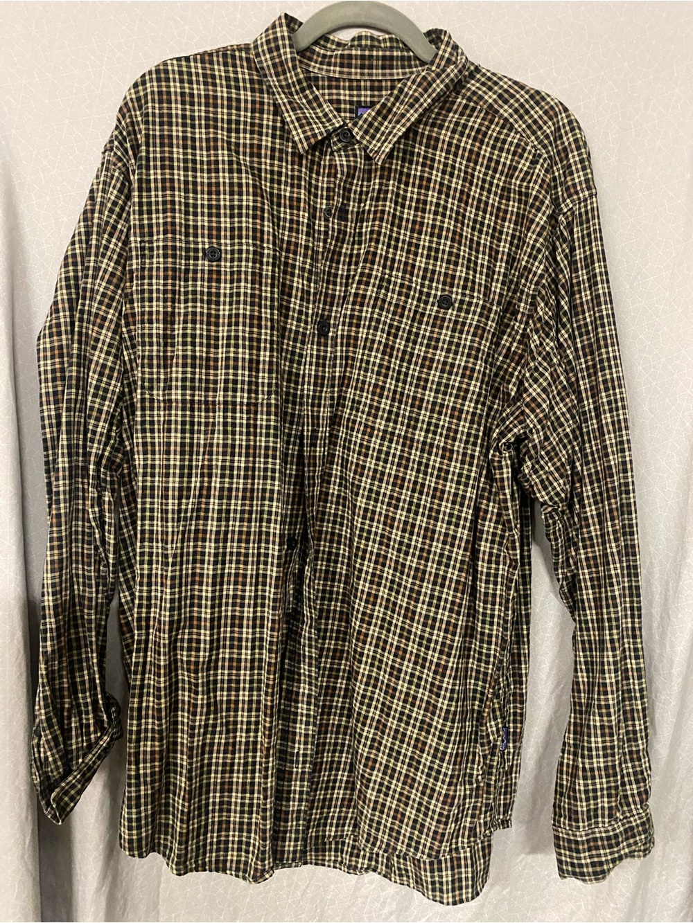 Patagonia Plaid Long-Sleeve Button-Down Shirt - Brown Black Cream